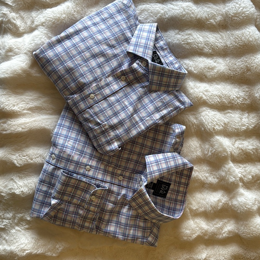 Jos. A. Bank Blue and White Casual Button Down Shirt